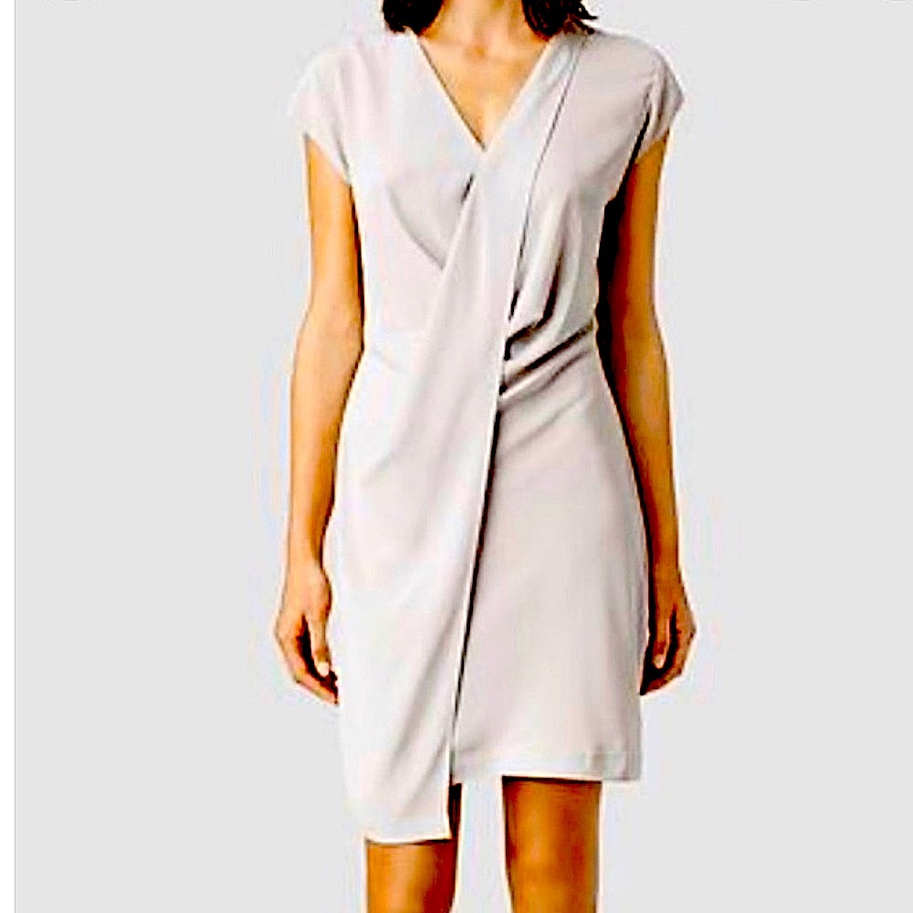 All Saints silk light gray mini dress